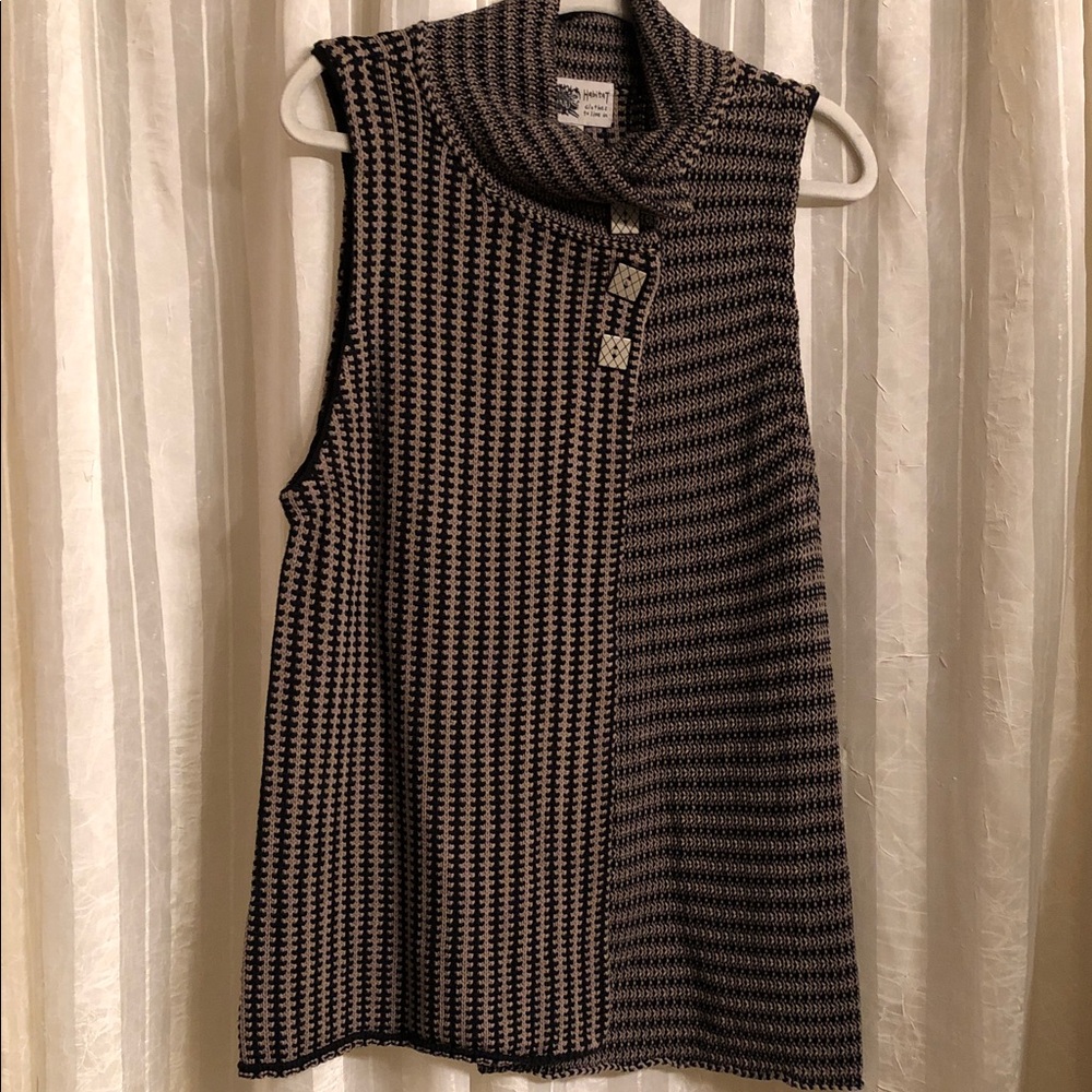 Habitat Black and Cream Cowl Neck Sweater Vest
